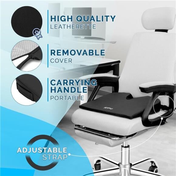 Car Seat Cushion Wedge for Driving Back Pain Sciatica Relief Office Truck Chair - Picture 6 of 7